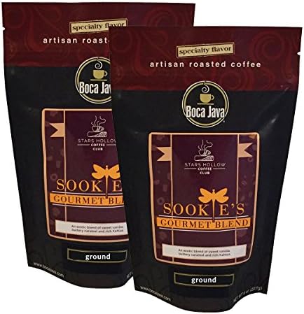 Gilmore Girls Coffee, Sookie's Gourmet Blend, Stars Hollow Coffee Collection, Kahlua and Caramel Flavored Coffee, Ground, 8oz (2 Pack)