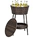 Best Choice Products Wicker Ice Bucket Outdoor Patio Furniture All-Weather Beverage Cooler with Tray