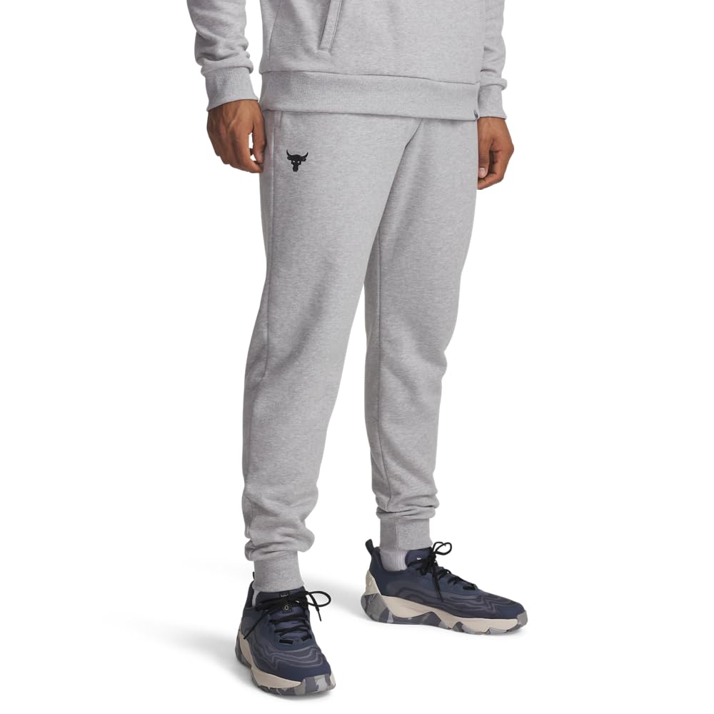 Under Armour Men’s Project Rock Fleece Jogger, (011) Mod Gray Medium Heather / / Black, Small