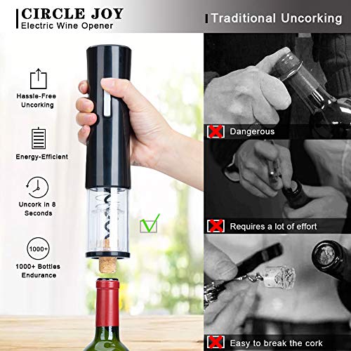 CIRCLE JOY Electric Wine Opener Set, Battery Wine Opener Kit, Wine