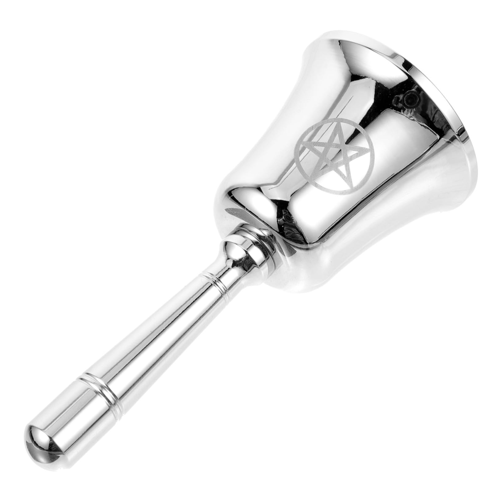 DOITOOL Altar Bell with Pentagram Design Metal Handheld Bell for Tarot Ceremony Divination and Rituals for Wicca Meditation and Spiritual Practices