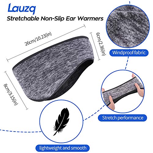 Lauzq Ear Warmer Headbands- Winter Sport Ear Muffs for Men & Women- Warm & Stretch Fleece Earmuffs for Running,Skiing,Cycling,Sports & Daily Wear-Full Ear Cover - Thumbnail 2