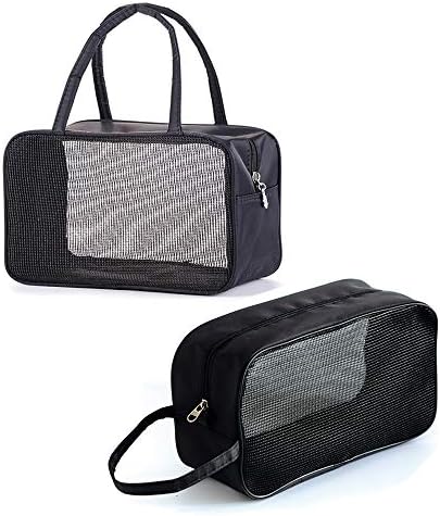 速乾 あみ ジャムバッグ お風呂 シャワーバッグ 温泉バッグ スパバッグ 岩盤浴用バッグ キャンプ 旅行 海水浴用具入れ 収納功能 水漏れ ブラック A B