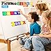 PicassoTiles PT22 Magnetic Building Blocks 22pc Numerical Magnet Tiles Educational Kit Toy Set 3D Clear Color Stacking Block STEM Playboard Novelty Game w/ Numbers, Roman Numerals, and Math Symbols