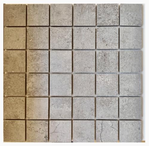 Pastilha 5x5cm de Porcelana Cinza Rajada 8 Placas 33x33 (1m²)