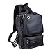 Zebella Men's Letaher Unbalance Chest Pack Multipurpose Backpack Crossbody Shoulder Bag Travel Sling Bag