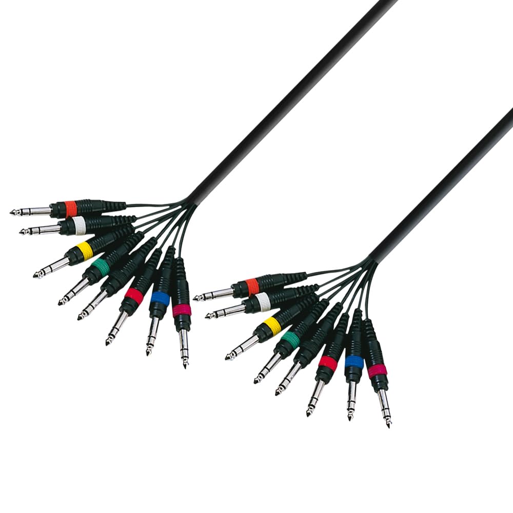 Adam Hall 3m 8 x 6.3mm Jack Stereo to 8 x 6.3mm Jack Stereo Multicore Cable