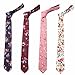 AUSKY 4 Packs Skinny Neckties for Men Boys, 2.35'' Wide Slim Ties in Different Textured Style Mixed set