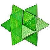 KINGOU Bamboo Green Octagon Lock Logic Puzzle Burr Puzzles Brain Teaser Intellectual Assembly Toy