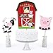 Big Dot of Happiness Farm Animals - Barnyard Baby Shower, Birthday Party Centerpiece Sticks - Table Toppers - Set of 15