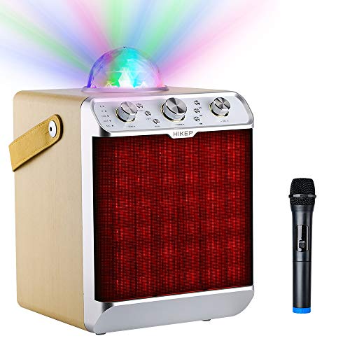 HIKEP Bluetooth Karaoke Machine with Disco Ball Wireless Microphone
