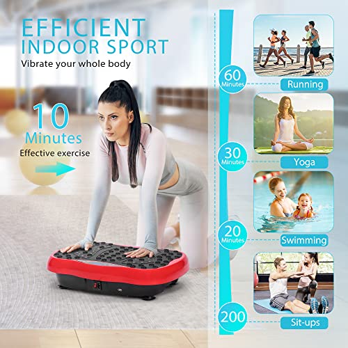 VIVOHOME 120 Levels Vibration Plate Exercise Machine, Remote Control, Resistance Bands Vibrating