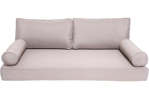 FSJITF Patio Twin daybed Cover,for Outdoor Wooden Hammock Furniture SunBed 5-Piece Set Mattress Bolster Cushion Pillow Slipcover,Waterproof Fade Resistant Fabrics,Cover Only