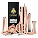 11-Piece Bartender Kit Boston Cocktail Shaker Bar Set by VinoBravo : 2 Weighted Shaker Tins, Strainer Set, Double Jigger, Bar Spoon, Ice Muddler & Tong, 2 Liquor Pourers & Recipe Guide (Rose Copper)