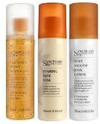 (3 PACK) Sanctuary Spa Cleansing Burst Body Wash 250ml, Sanctuary Spa Foaming Bath Soak 250ml & Sanctuary Spa Body Lotion 250ml