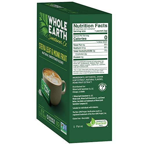 WHOLE EARTH SWEETENER CO. Stevia & Monk Fruit Sweetener, Erythritol