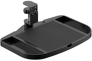 Clamp-On Under Desk Mouse Tray,Desktop Side Storage Organizer - Clamp On Under Desk Adjustable Mouse Tray Mount | for Office 