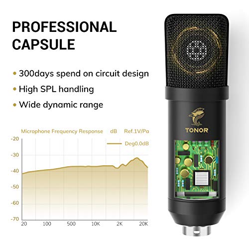 TONOR XLR Condenser Microphone Professional Cardioid Studio Mic