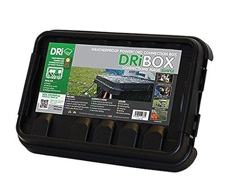 Dri-Box FL-1859-285 Wetterfeste Box Anschlußkasten für elektrische Geräte und Kabeln, IP55, Schwarz