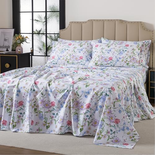 FADFAY Garden Floral Twin Sheet Set 100%