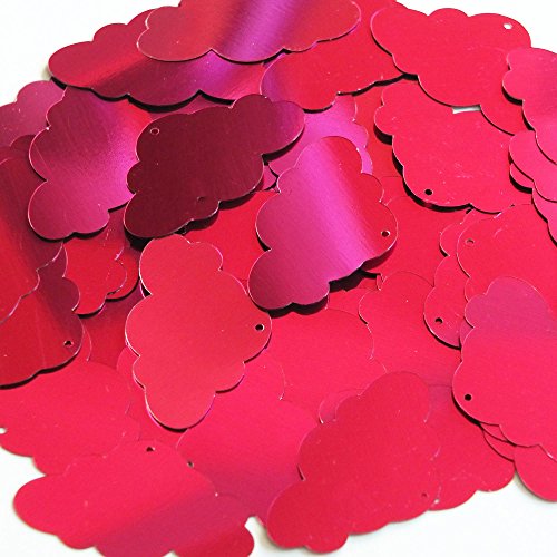 Fuchsia Pink Sequin Cloud 1.5 inch Metallic Couture Paillettes. Made in USA. For embroidery, costume, embellishment