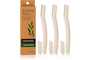 Biodegradable Wheat‑Straw Eyebrow Razor (3‑Pack) – Eco‑Friendly Dermaplaning Tool for Smooth, Flawless Brows – Women & Men