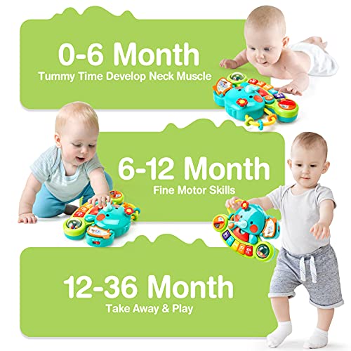Hahaland Baby Toy from 6 Months Girls, Elephant Music Toy, Motor Skills Toy, Musical Instruments with Light and Sound, Children's Keyboard Baby Toy from 1 Year Girls Boys