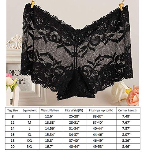 Plus Size Lace Panties Underwear for Women Boyshorts Sexy Lingerie