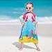Catalonia Mermaid Hooded Bath Towel for Girl 2-6 Years Old,100% Cotton Swim Poncho Towel, Sand Proof Beach Pool Towel for Child Kids Toddler