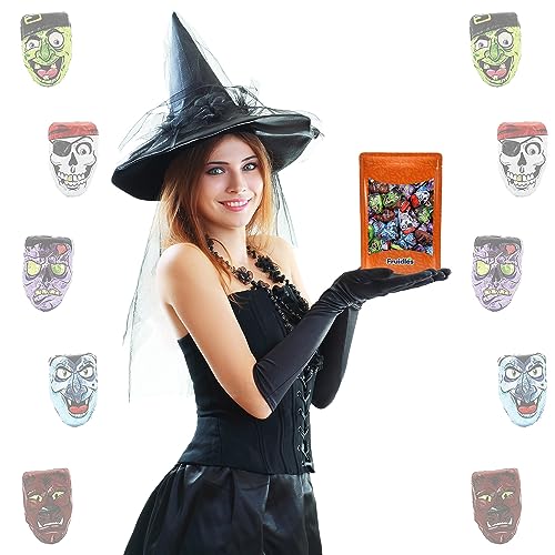 FRUIDLES HALLOWEEN MONSTER FACES MUMMIES, TRICK-OR-TREAT PARTY BAG FILLERS, INDIVIDUALLY WRAPPED IN MULTI-COLOR EYE DESIGN FOILS, KOSHER CERTIFIED (HALF-POUND)