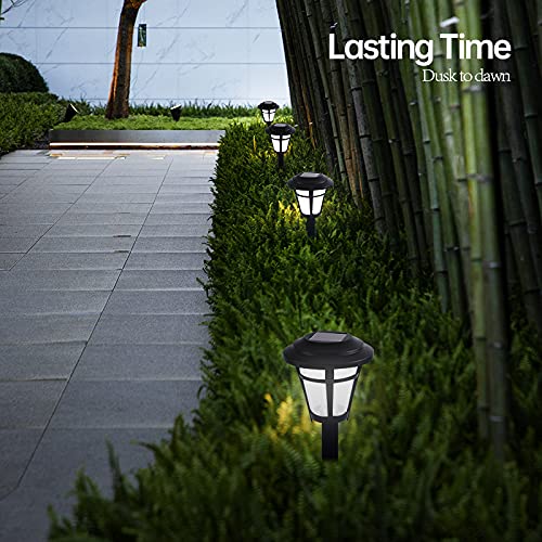 Wecusn 8 Pack 3.6 Lumen Solar Powered Pathway Lights, Super Bright LED Outdoor Lights, Plastic Waterproof Light for Landscape, Lawn, Patio, Yard, Garden, Deck Driveway