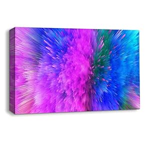 Canvas Wall Art for Living Room,Bedroom Home Artwork Paintings Colorful Energy Wave Ready to Hang - 12x18 inches