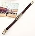 Hamoery Men Punk Alloy Leather Bracelet Cross Bracelet Bangle Wristband