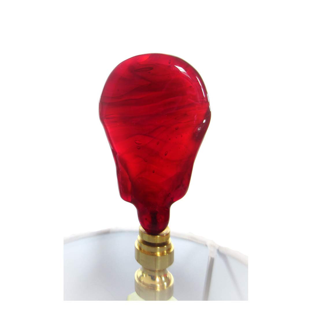SOLD! Finials Glass Lamp Finials, Purply Red