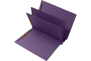 ECOM FOLDERS 14 Pt. Lavender Classification Folders, Full Cut End Tab, Letter Size, 2 Dividers (Box of 15)