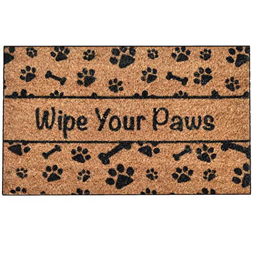 NINAMAR Door Mat Wipe Your Paws Natural Coir – 29.5 x 17.5 inch