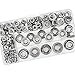 Sutemribor 304 Stainless Steel Hex Flange Nuts Assortment Kit 150 PCS, 7 Sizes - M3 M4 M5 M6 M8 M10 M12
