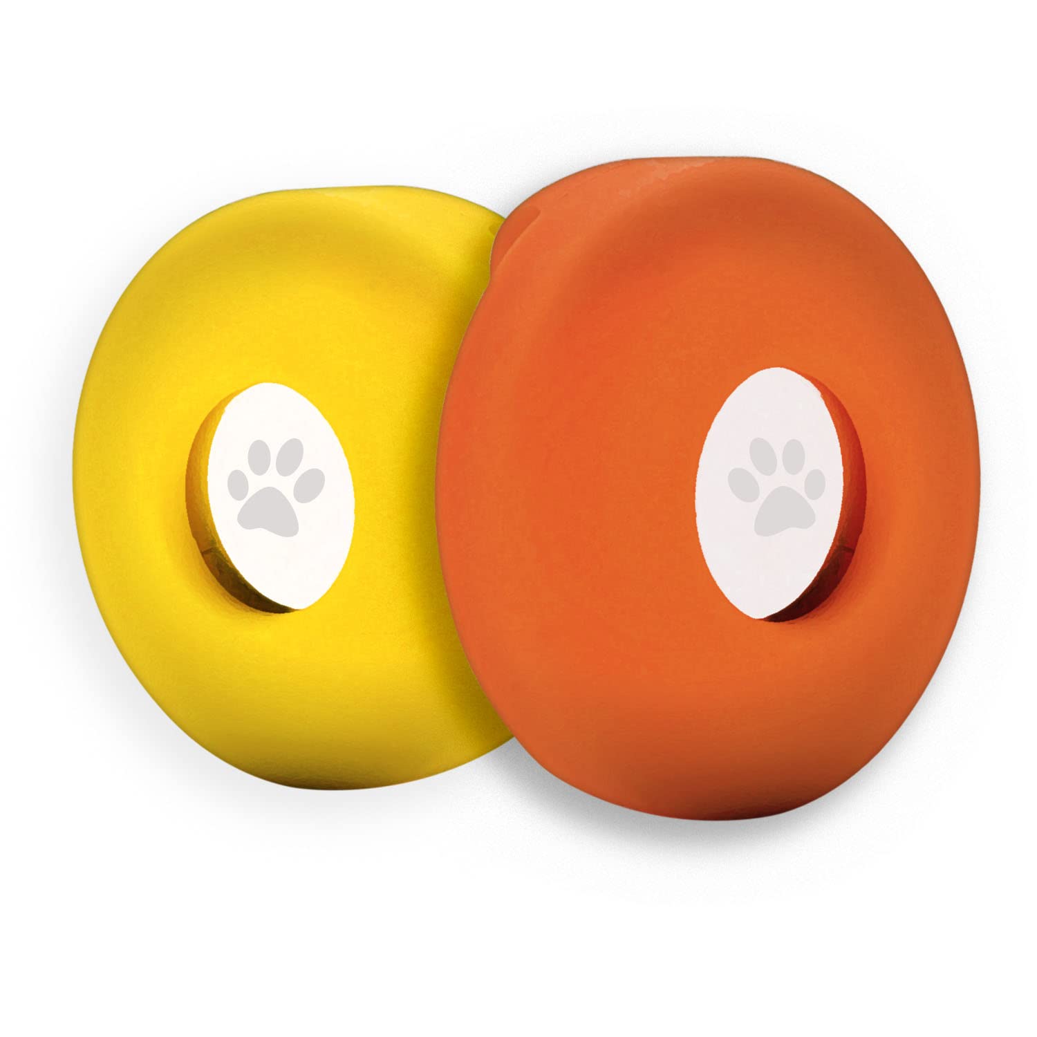 Airtag Dog Collar Holder, Silicone Pet Collar Case for Apple Airtag, Anti-Lost Air Tag Cover for Luggage and Handbag (Yellow/Orange)