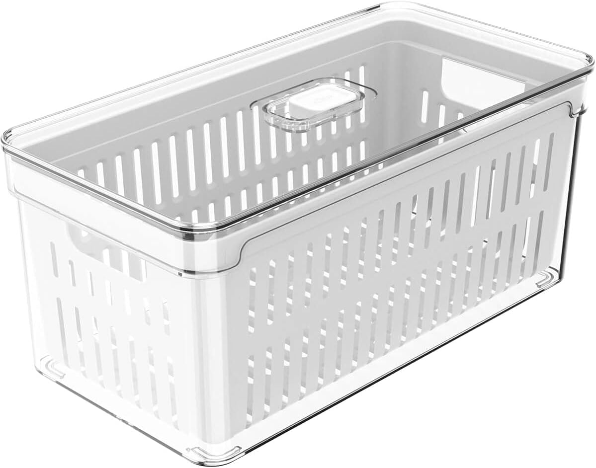 Organizador de Geladeira Ou 5L Natural | com Cesto, Linha Clear Fresh