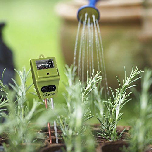 Jellas Soil Moisture Meter 3-In-1 Soil pH Meter Moisture Sensor Sunlight pH Soil Test Kits for Home and Garden, Indoor/Outdoor Plants - Olive Green