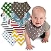 Baby Bandana Drool Bibs - 8 Gift Unisex Set - For Boys and Girls - Perfect for Newborns, Infants and Toodles - Organic Cotton Great for Drooling and Teething - Best Shower Gift