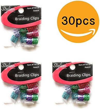 MIXED MULTI COLORS Dread Lock Dreadlocks Braiding Beads MIXED MULTI COLORS Metal Cuffs Hair Accessories Decoration Filigree Tube 10mm 30pcs Pack