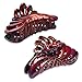 5" Large Plastic Hair Claw Banana Clips for Women - Pack of 2 (Burgundy)