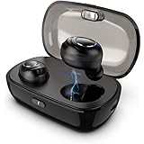 Bluetooth Kopfhörer kabellos in ear Sport Bluetooth 5.0 Wireless Ohrhörer TWS IPX5 Schweißfest mit Ladestation, Mikrofon, Noise-Cancelling geeignet für Jogging Fitness Workout Stereo Ohrhörer für iPhone, Samsung und jedes andere Smarthandy oder Bluetooth-Gerät ( Schwarz )