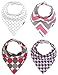 Matimati Baby Bandana Drool Bibs with Snaps for Girls, 4-Pack Absorbent Cotton, Cute Baby Gift Set