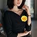 Frcolor Artificial Big Rose Hairpin Hair Clips Brooch for Women Party (Yellow)