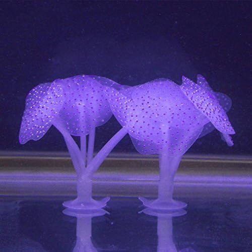 Aquarium Decorations,Silicone Aquarium Fish Tank Artificial Coral Plant Underwater Ornament Decor (purple)