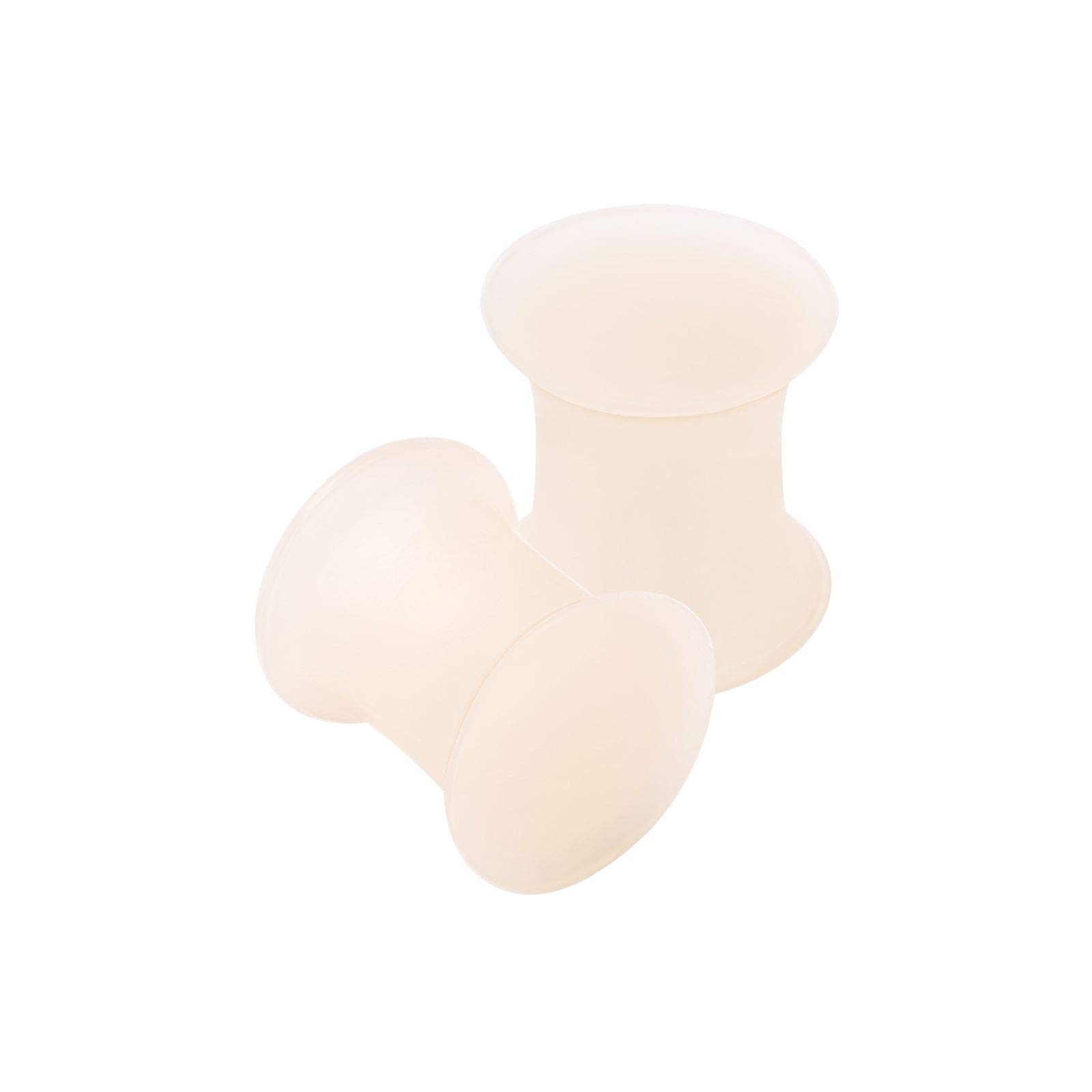 KJM FASHION 2PCS Silicone Skin 2g 6mm Double Flared Saddle Cute Stretcher Ear Gauge Plug Earring Lobe Piercing Jewellery 2674