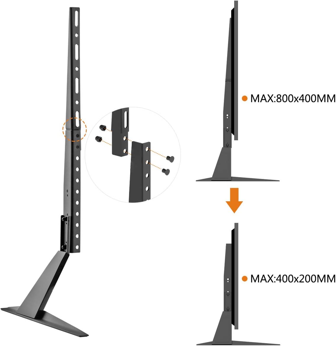 suptek Universal TV Stand, TV Leg Replacement for Most 22-65 inch LCD/LED/OLED/Plasma TVs - Image 5