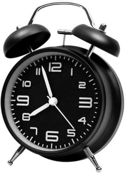 Alarm Clock 4” Twin Bell Loud Mechanical WindUp Clock With